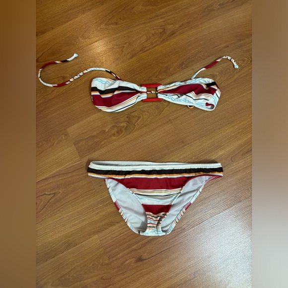 ROXY SWIM Retro Vibes Stripe Bikini Set - Picture 1 of 11